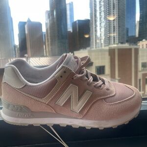 New Balance Women's Pink Suede & Mesh Sneaker